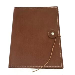 COLE HAAN Leather Photo Album Button Cord Closure Brag Book Memory Book